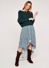 Vintage Ditsy Smock Bardot Dress, Aqua - Turquoise, large