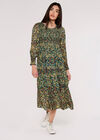Daisy Spritz Smock Dress, Green, large