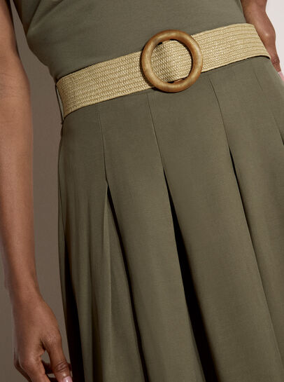 Boho Belted Midi Skirt