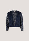 Floral Lace Blazer, Navy, large