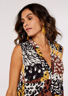 Animal Patchwork Mini Dress, Mustard, large