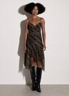Check Mesh Cami Midi Dress, Black, large