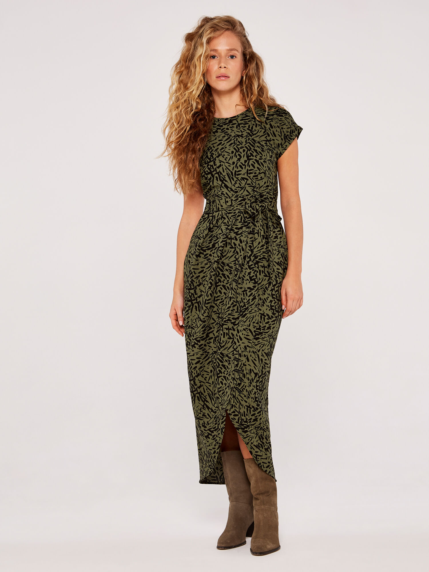 Apricot store wrap dress