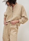 Paper Bag Waist Wide Leg Trousers, Stone, large