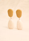 Acrylic Bead Drop Earrings, Yellow, large