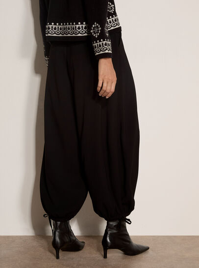 Wide-Leg Balloon Trousers