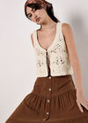 Linen Blend Tiered Maxi Skirt, Rust, large