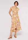 Floral Ruffle Wrap Dress, Pink, large