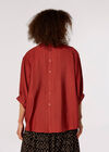 Textured High-Low Shirt, Rust, large