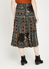 Scarf Print Skirt, Green, large
