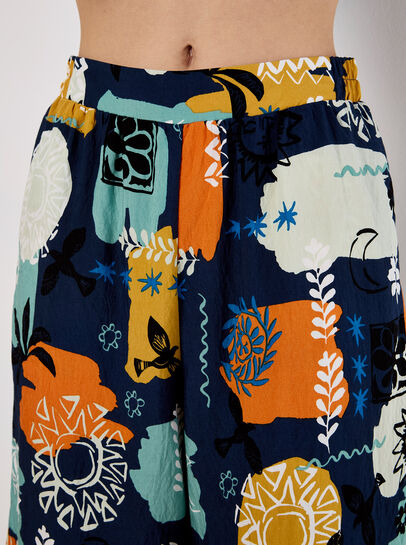 Colourful Sketch Print Culottes