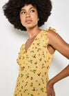 Vintage Floral Ruffle Mini Dress, Yellow, large