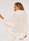 Faux Fur Trim Cocoon Shrug, Cream, large