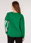 Fuzzy Zebra Stripe Oversized Jumper, Green, large