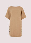 Soft Touch Batwing Mini Dress , Stone, large