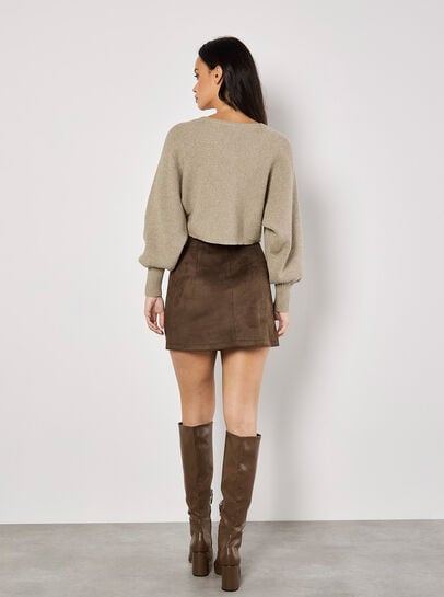 Suedette A-Line Mini Skirt