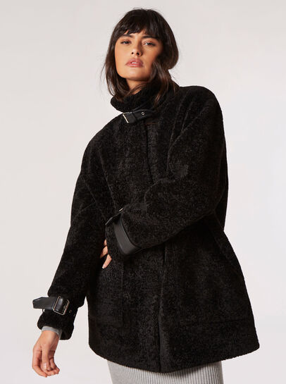 Tight Knit Borg Oversized Coat