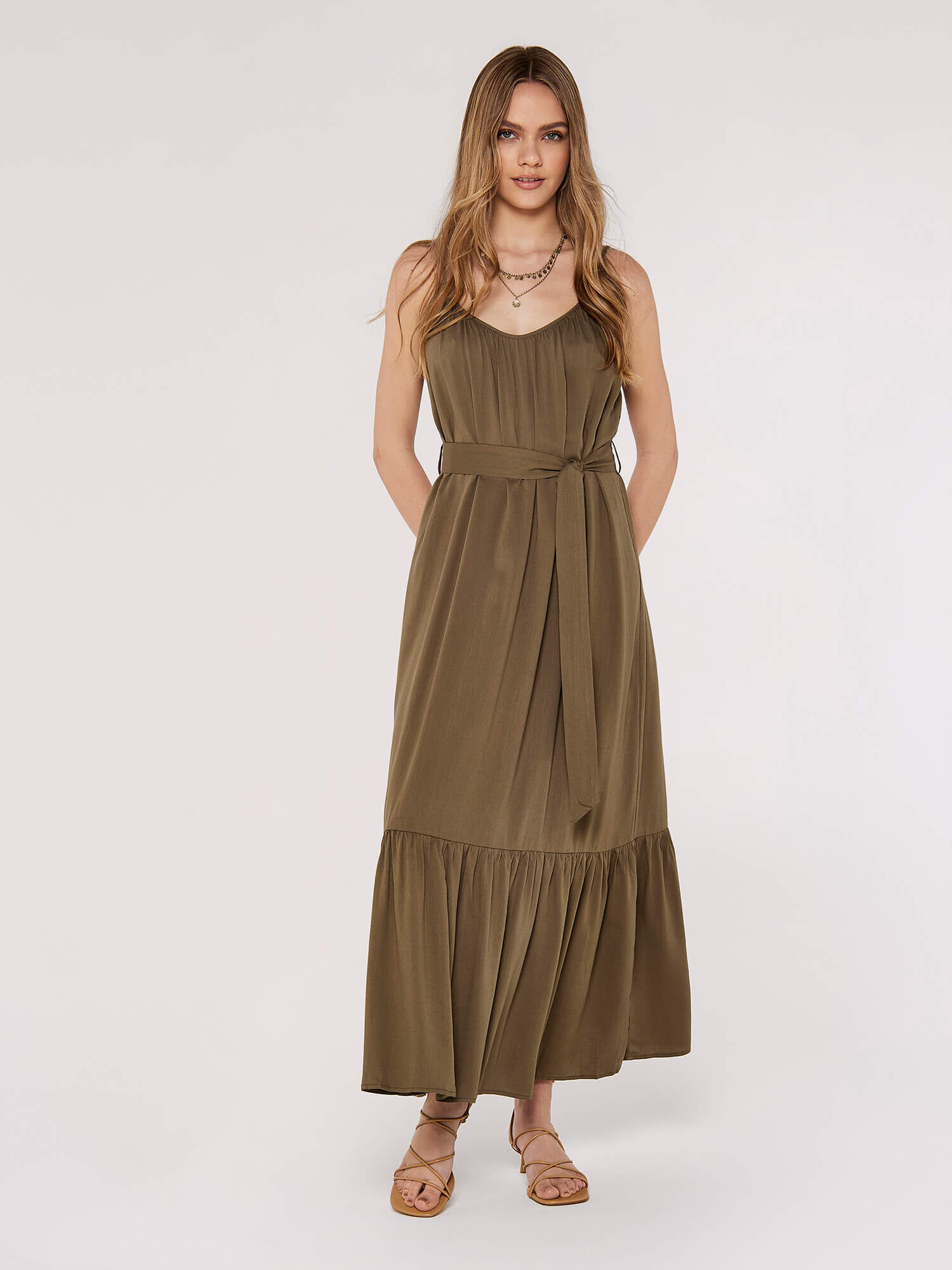 Khaki maxi discount dress uk