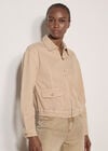 Herringbone Cotton Bomber Jacket , Stone, large