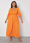 Milkmaid Smock Maxi Dress, Orange, large
