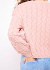 Cotton Blend Cable Knit Jumper, Pink, large