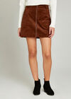 Zip Through Corduroy Skirt, Rust, large