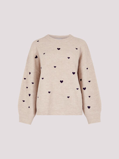 Embroidered Heart Jumper
