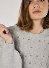 Gem Embellished Jumper, Grey, large