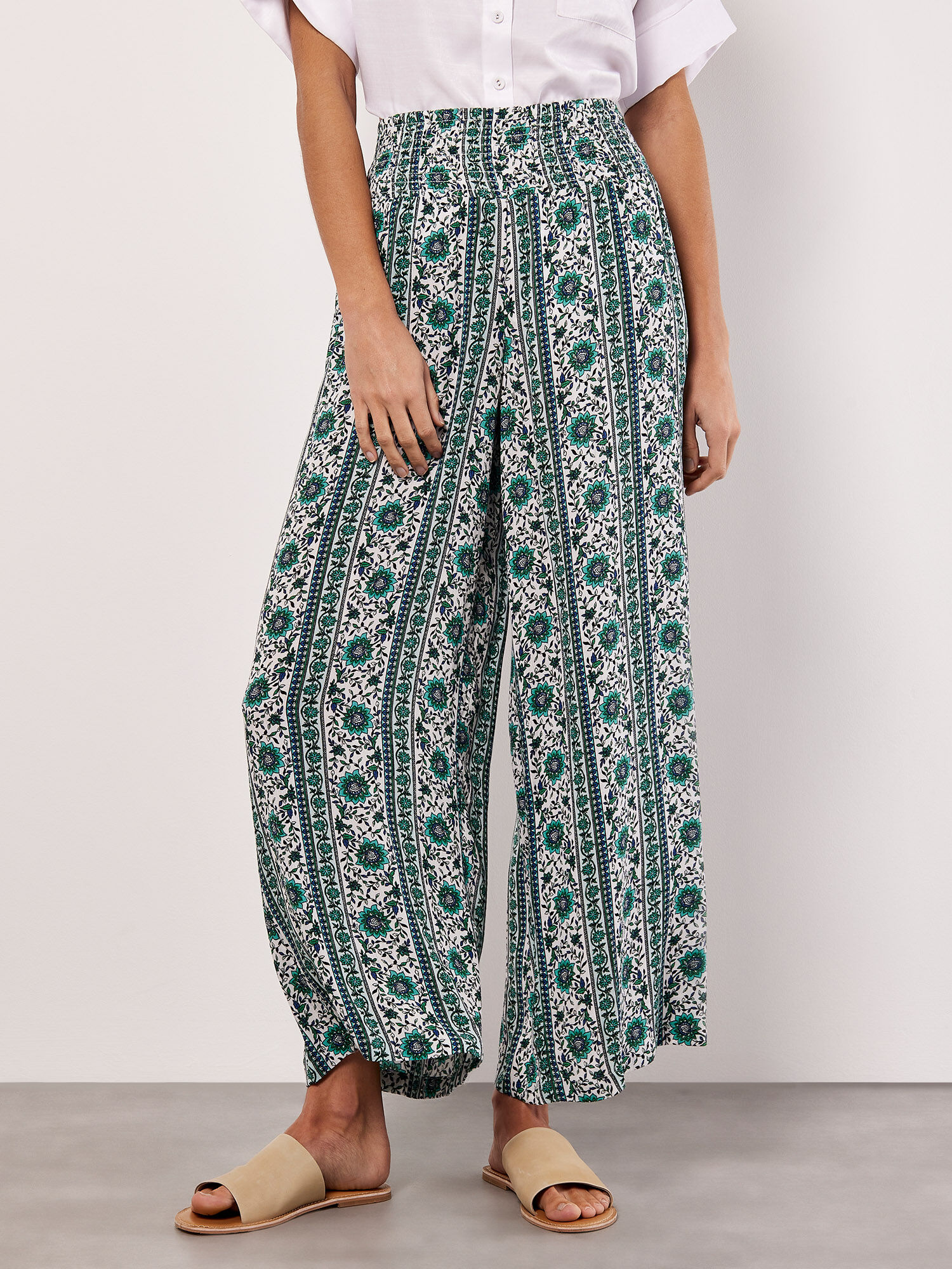 Striped wide leg pants online
