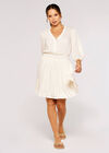 Diamond Jacquard Mini Dress, White, large