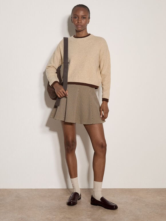Soft Layered Look Jumper, Stone, large