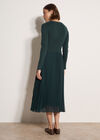 Ribbed Knit Midi Dress, Green, large