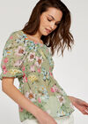 Floral Smock Bust Top, Mint, large