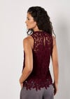 Guipure Floral Lace Top, Burgundy, large