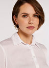 Herringbone Jacquard Shirt, White, large