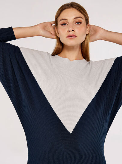 Chevron Block  Batwing Jumper