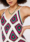 Granny Crochet Mini Dress, Cream, large