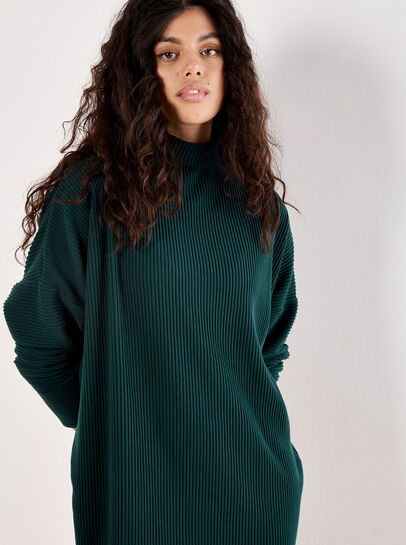 Ribbed Cocoon Mini Dress