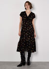 Floral Heart Midi Dress, Black, large
