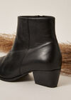 Black Ankle Leather Boot, Black, large