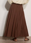 Jersey Waistband Cotton Midaxi Skirt, Brown, large