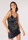 Sequin Cami Mini Dress, Black, large
