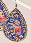 Fabric Elephant Earrings, Blue, large