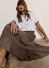 Crochet Tiered Maxi Skirt, Stone, large