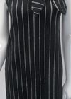Vertical Stripe Bow Tie Neck Dress, Black, large