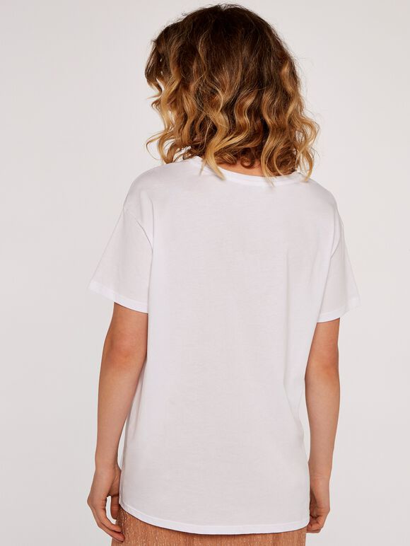 Iridescent Hearts Tshirt, White, large