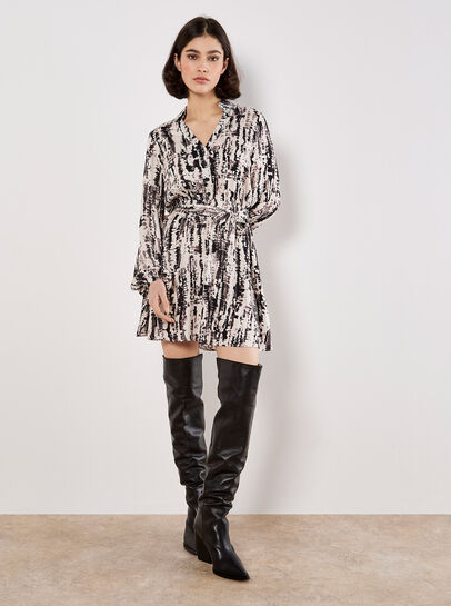 Tie Dye Stripe Shirt Mini Dress