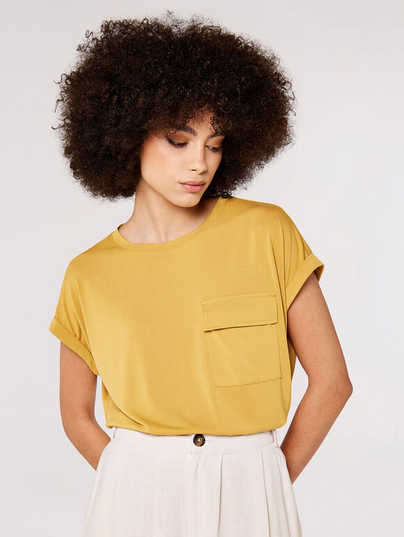 Turn Up Tee, Mustard, large