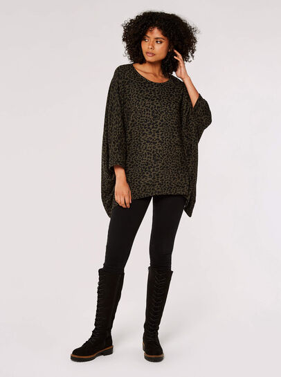 Leopard Oversized Waterfall Top