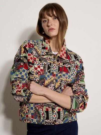Colourful Card Tapestry Jacket